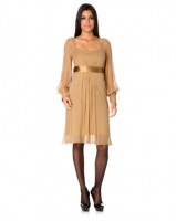 Vestido en seda beige